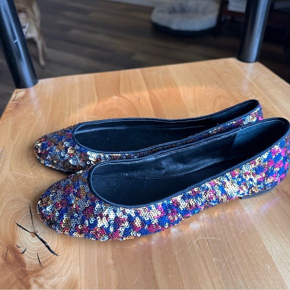 Nine West Multicolor Sequin Sparkly Fun & Festive Flats 7.5 - Picture 1 of 7
